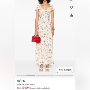 Doen Floral Maxi Dress - Cream and Multicolor
